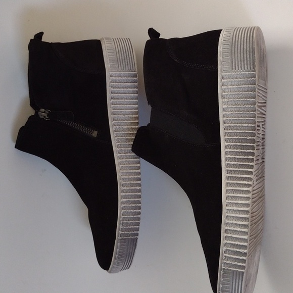 Gabor Suede Black Ankle Booties Sneakers Side Zipper Women's Size 9 Casual Fall - Picture 9 of 13